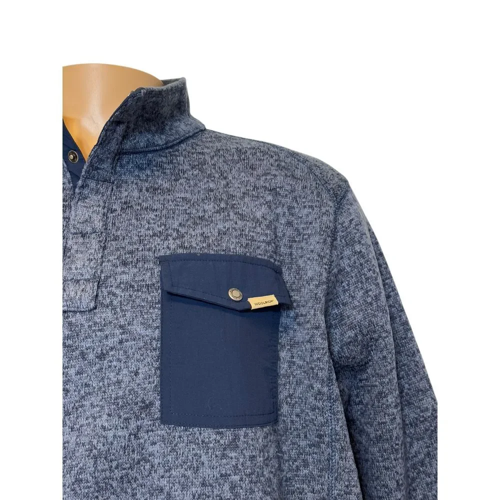 Woolrich Men's Size EXTRA LARGE Snap Button Long Sleeve Pocket Sweater‎ Pullover